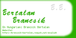 bertalan brancsik business card